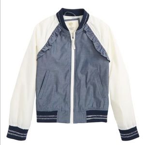 Tucker & Tate Ruffle & Chambray Bomber Jacket